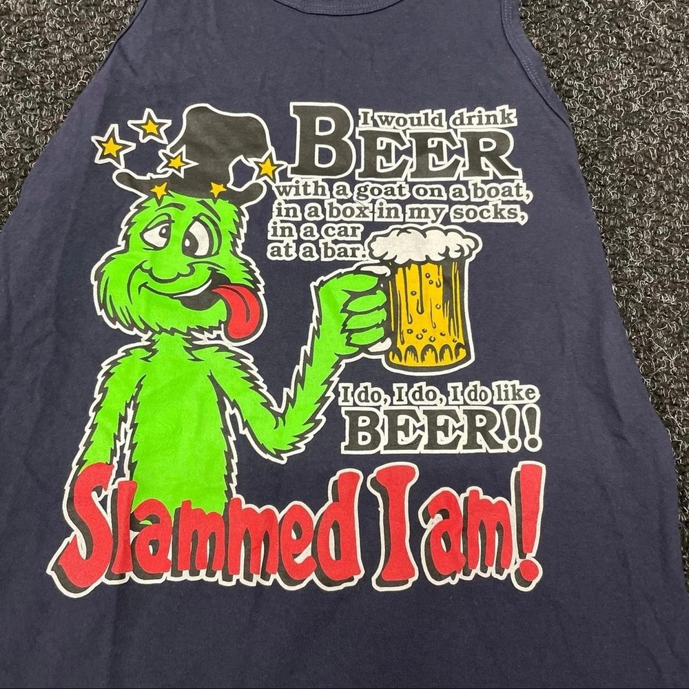Vintage beer dr seuss funny comedy tank top sleevless shirt - mens small